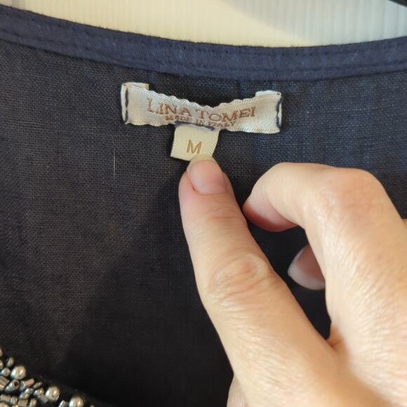 EUC Lina Tomei Linen Shift Dress, M - Picture 3 of 7